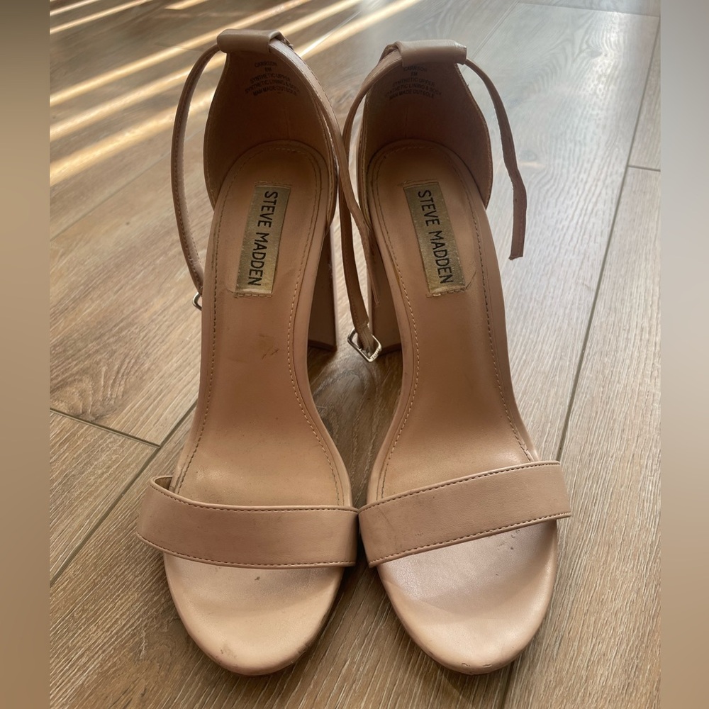 Steve Madden Carrson Nude Heeled Sandals Size 8